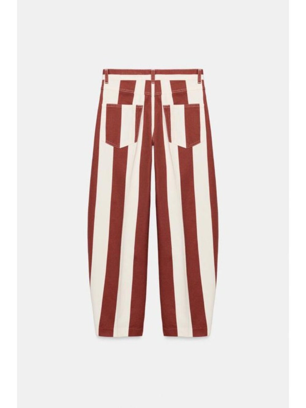 ZARA ZW COLLECTION HIGH WAIST STRIPED TAPERED JEANS - Picture 5 of 6